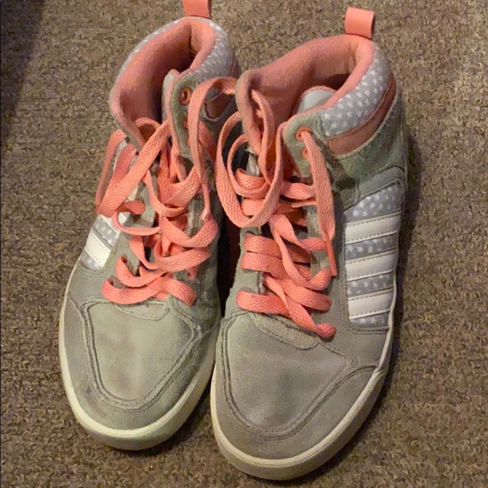 Adidas high top sneaker. Size 4